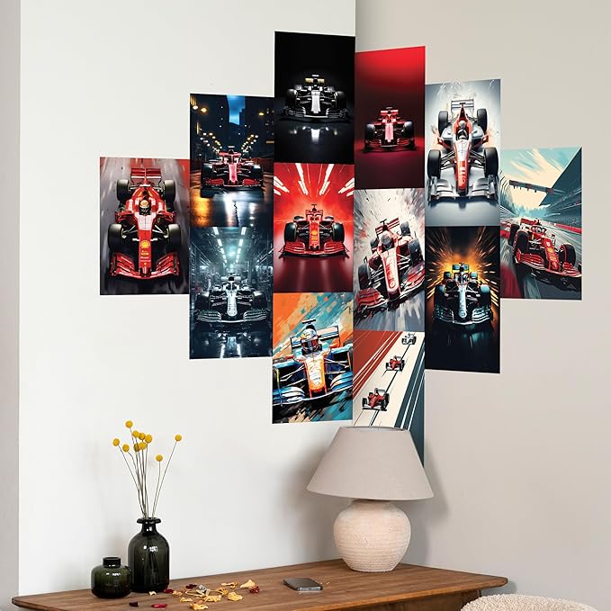 F1 Cars Wall Posters | 300 GSM Art paper (Set of 12)