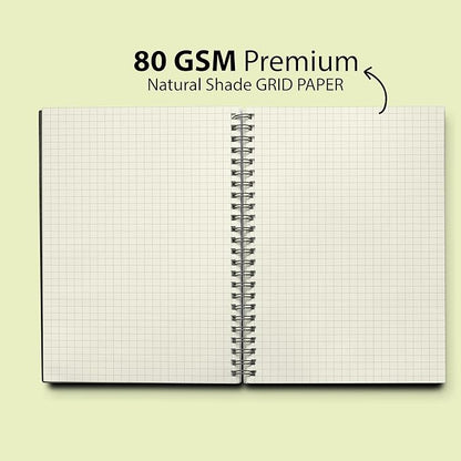 A5 Square Grid Notebook | 100 Pages | Design 1 | (Pack of 2)