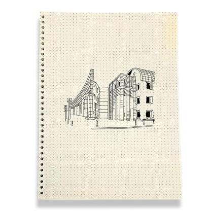 A4 Punched Loose Leaf Dot Grid Paper | Suitable for Spiral Binding (Green, A4)