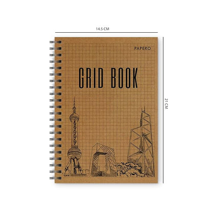 A5 Square Grid Notebook | | 100 Pages | Grid Book | (Pack of 2)
