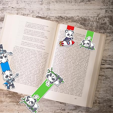 Panda-Themed Magnetic Bookmarks – Pack of 6