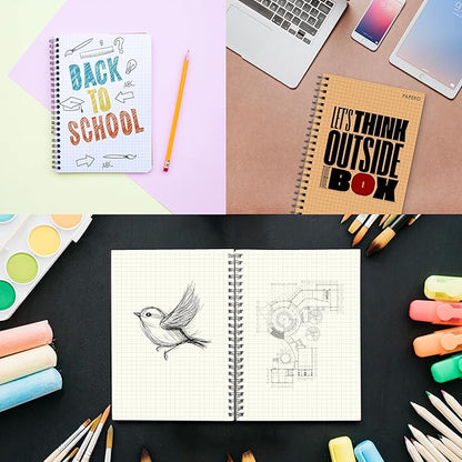 A5 Square Grid Notebook | 100 Pages | Red