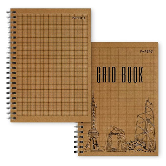A5 Square Grid Notebook | 100 Pages | Design 5 | (Pack of 2)