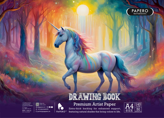 A4 Sketch Book – 140 GSM (Vivid Unicorn)