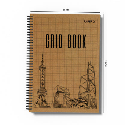 Square Grid Notebook | 5MM Square Graph Design | A4 Size| 100 Pages | Plain Square
