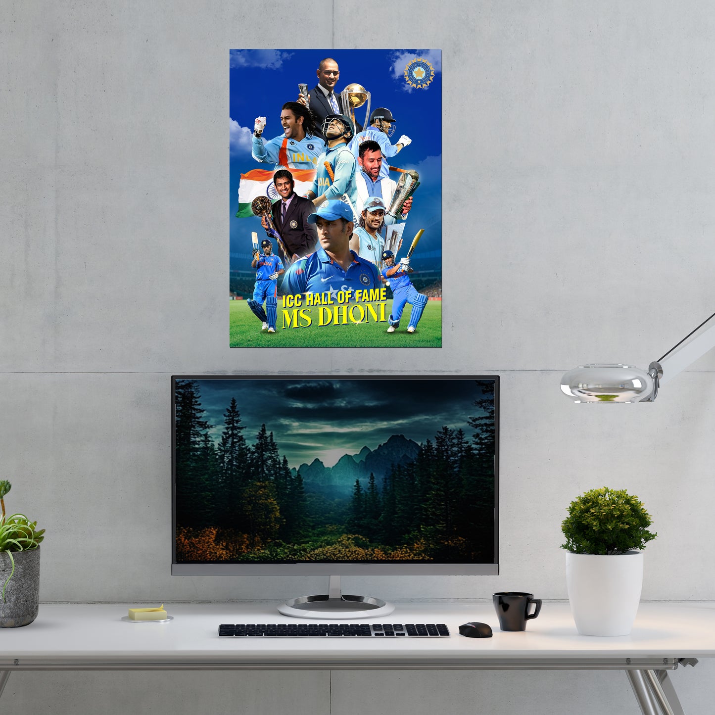 Hall of Fame Tribute | MS Dhoni Wall Poster – A4 Size