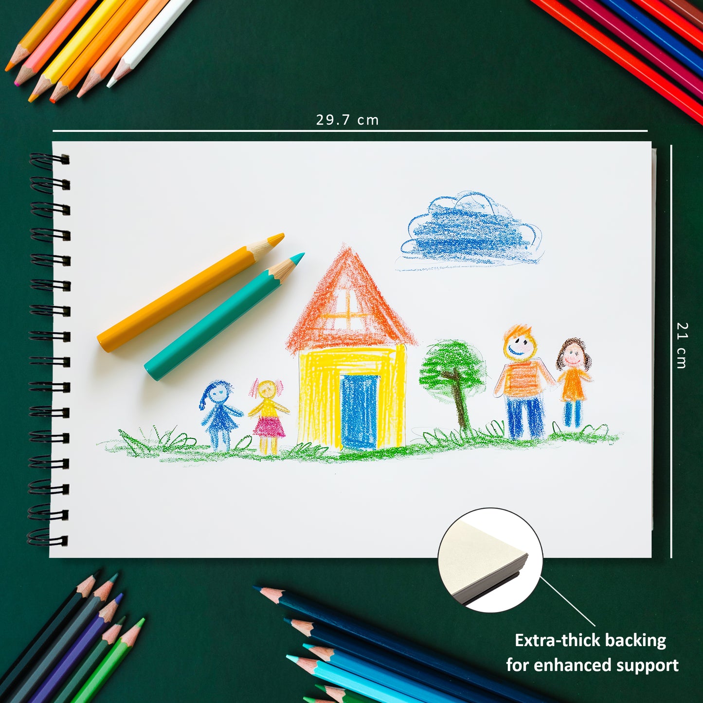 A4 Sketch Book – 140 GSM (Green paradise)