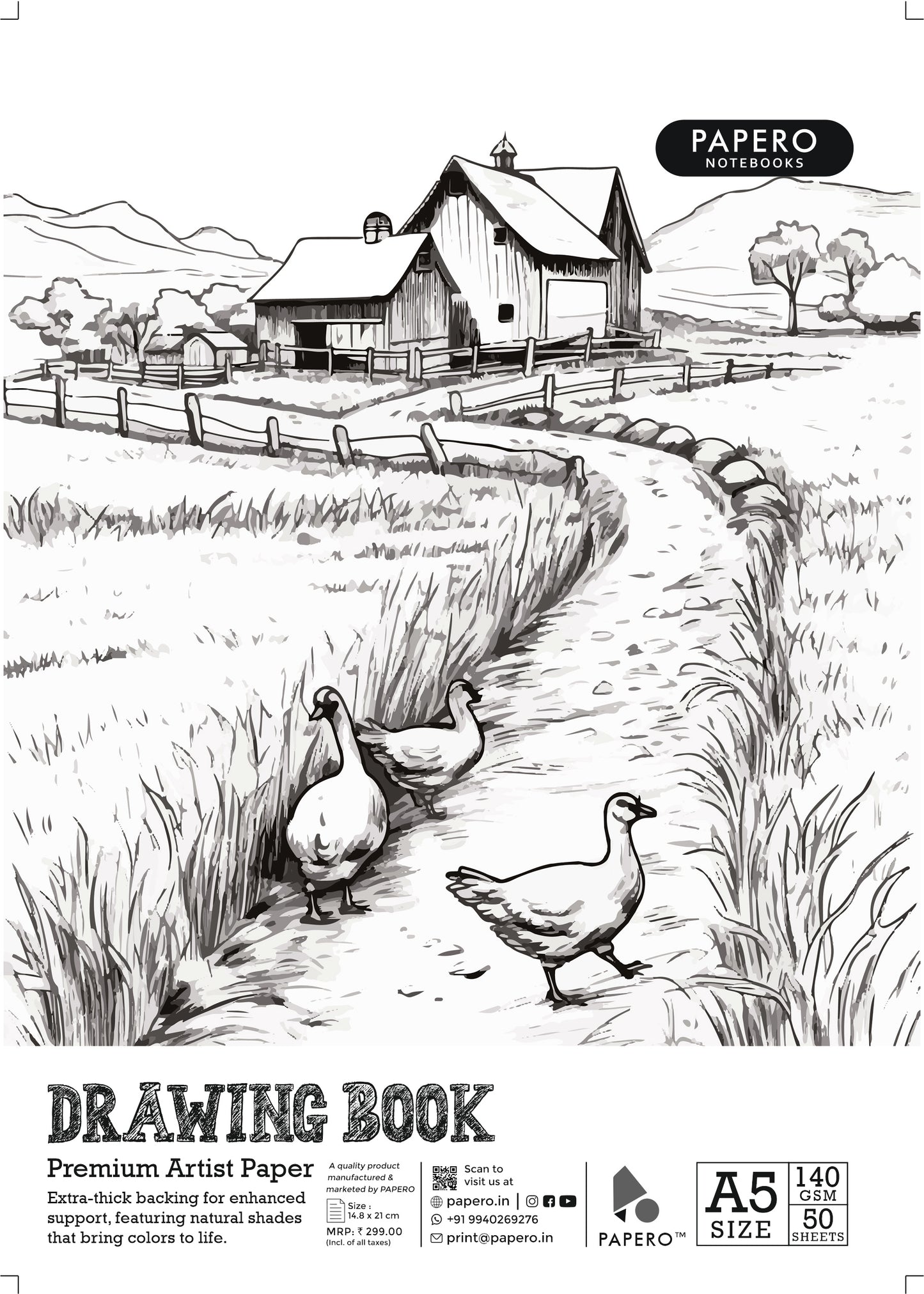 A5 Sketch | Drawing Book | Meadow Sketch