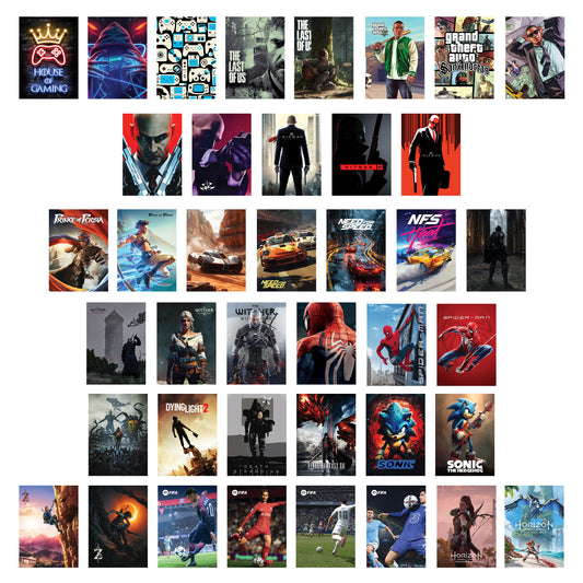 House of Gaming 2 Wall Collage Kit | Set of 40 (A6 Size Posters)