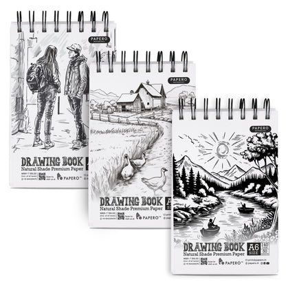 A6 Sketch | Drawing Book | Black & White | Pack of 3