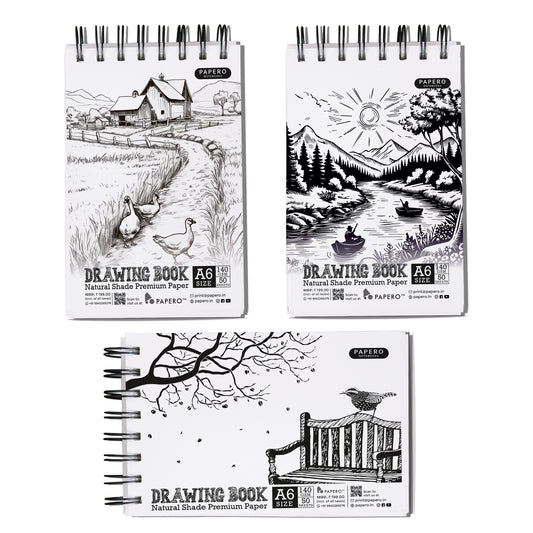 A6 Sketch | Drawing Book | Collection 1 (Pack of 3)