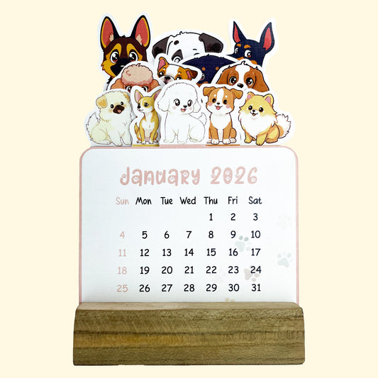 2026 Cute Dog Desk Calendar