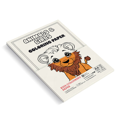 Kids Colouring Paper | 20 Animals & Birds-Themed Sheets