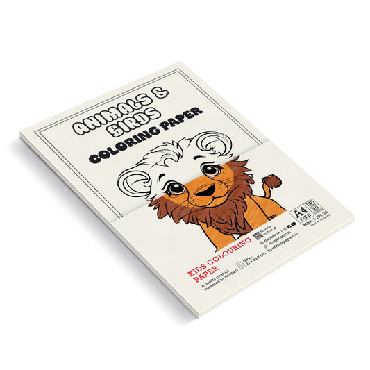 Kids Colouring Paper | 20 Animals & Birds-Themed Sheets