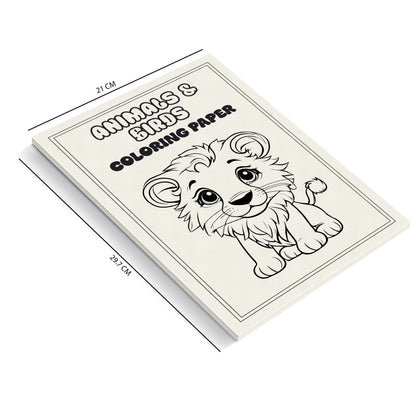 Kids Colouring Paper | 20 Animals & Birds-Themed Sheets