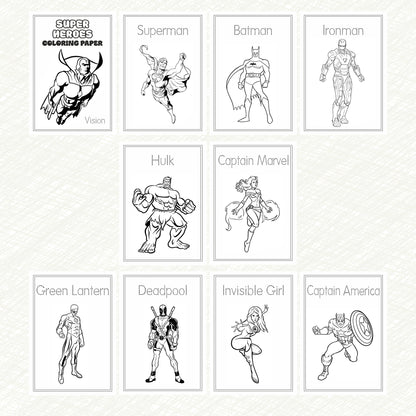 Kids Colouring Paper | Super Heros-Themed Sheets