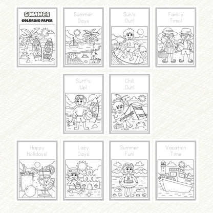 Kids Colouring Paper | Summer-Themed Sheets