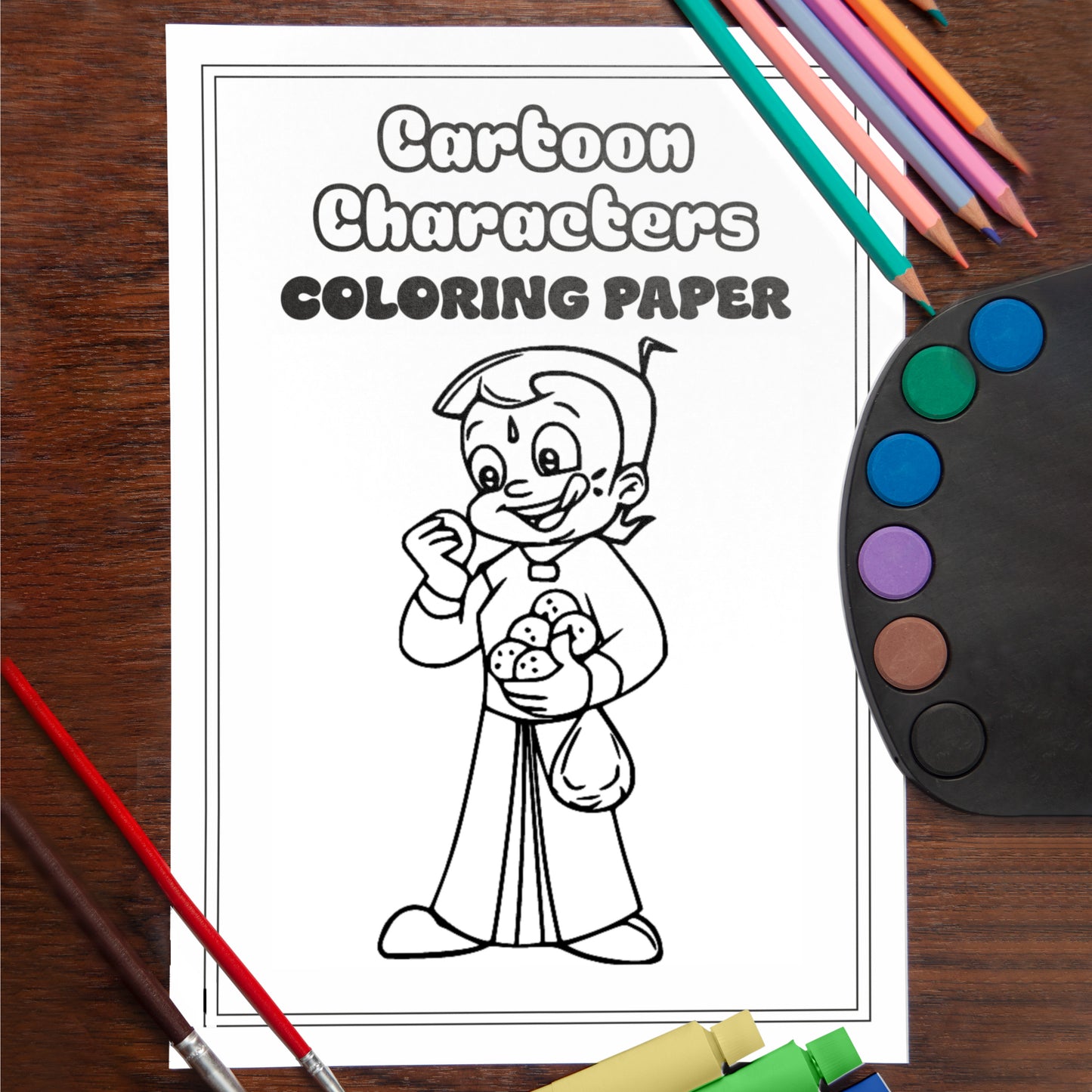 Kids Colouring Paper |  Cartoon Characters-Themed Sheets