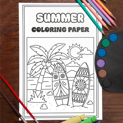 Kids Colouring Paper | Summer-Themed Sheets