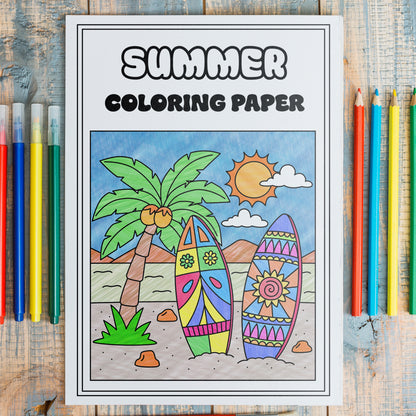 Kids Colouring Paper | Summer-Themed Sheets