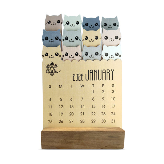 2026 Layer Cute Cat Desk Calendar
