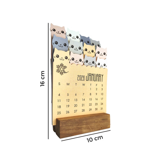 2026 Layer Cute Cat Desk Calendar