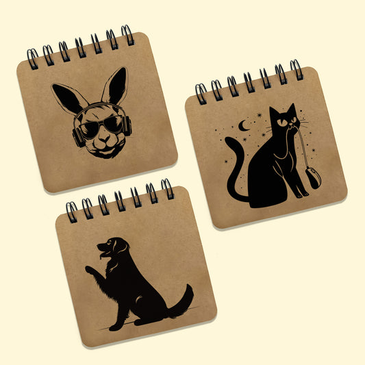 Pocket Size Sketch Book | Pack of 3 | Animals
