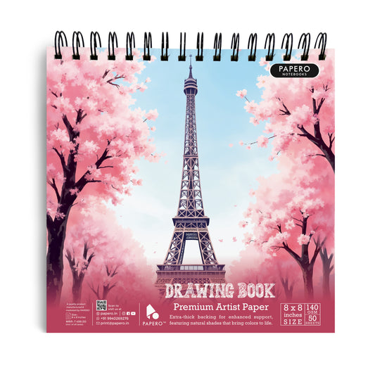 Square Sketch Book – 140 GSM | Eiffel Tower