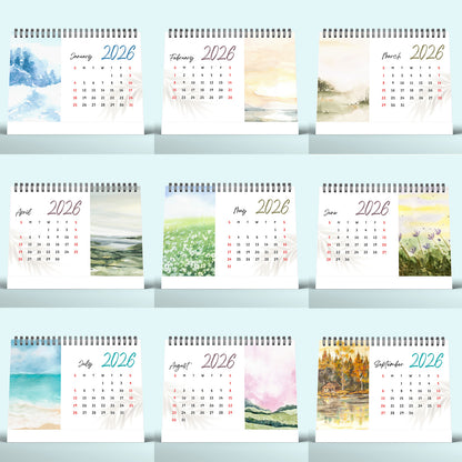 Premium A5 Desk Calendar 2026