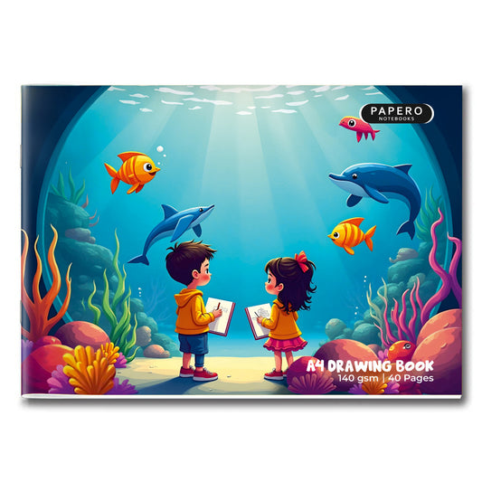 A4 Drawing Book for Kids | Aquarium Theme
