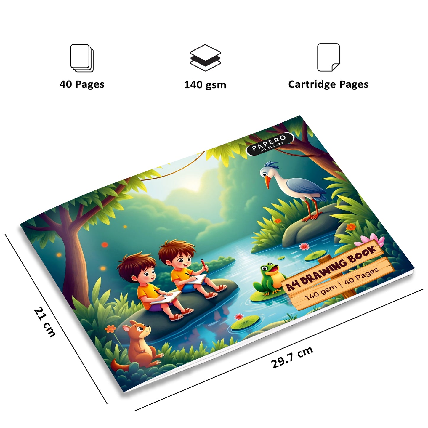 A4 Drawing Book for Kids | Jungle Theme